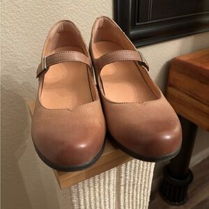 Dansko leather Mary Jane pumps.